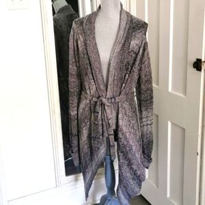 Buffalo David Bitton draped belted waterfall cardigan greybluelcolors 🍂. Size S